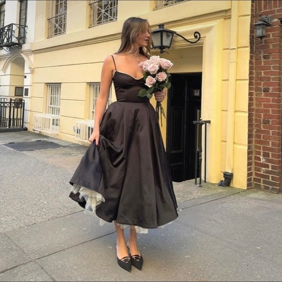 HOUSE OF CB MADEMOISELLE BLACK TULLE DRESS MEDIUM - Picture 2 of 14